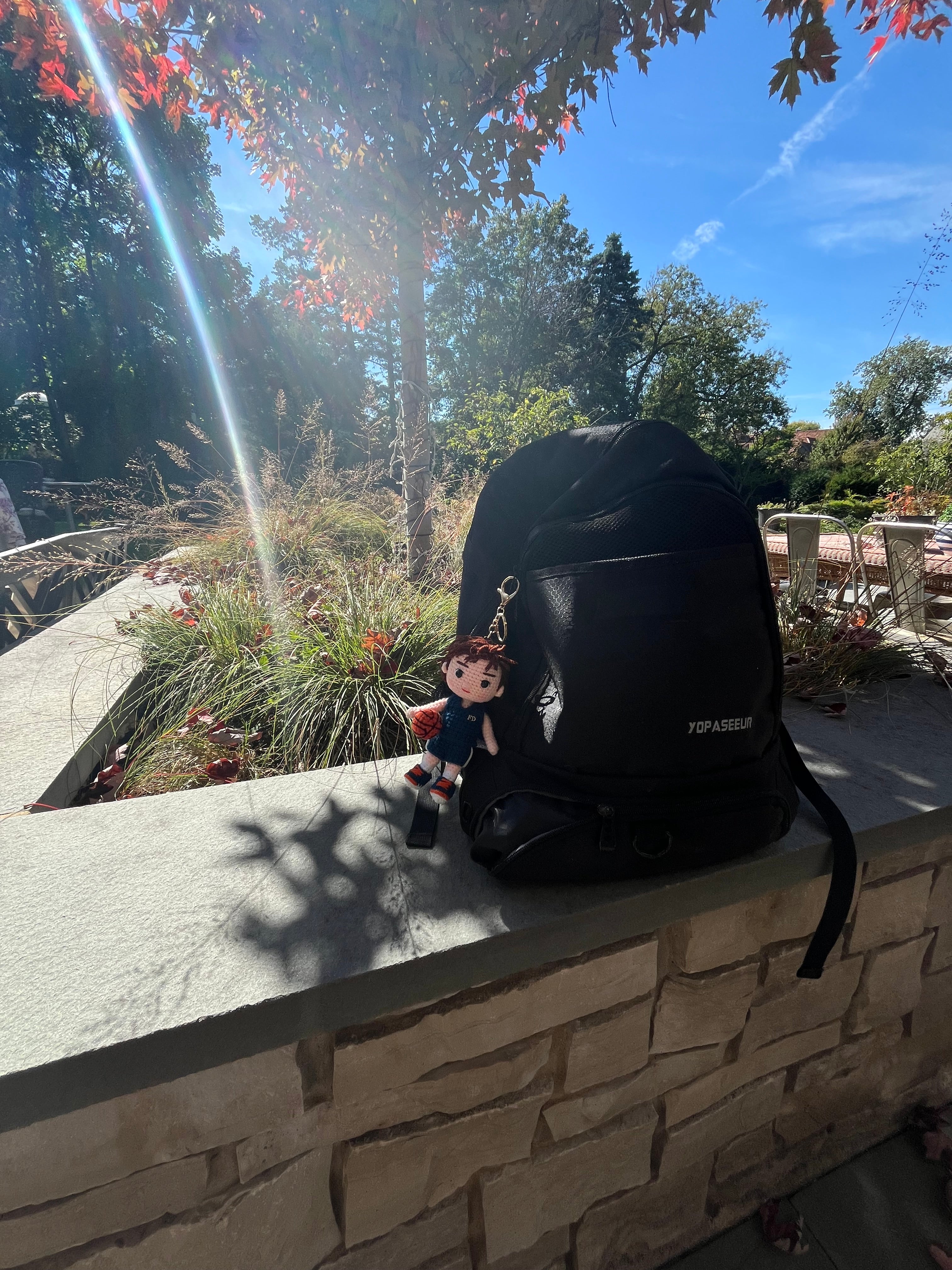 Basketball boy crochet keychain