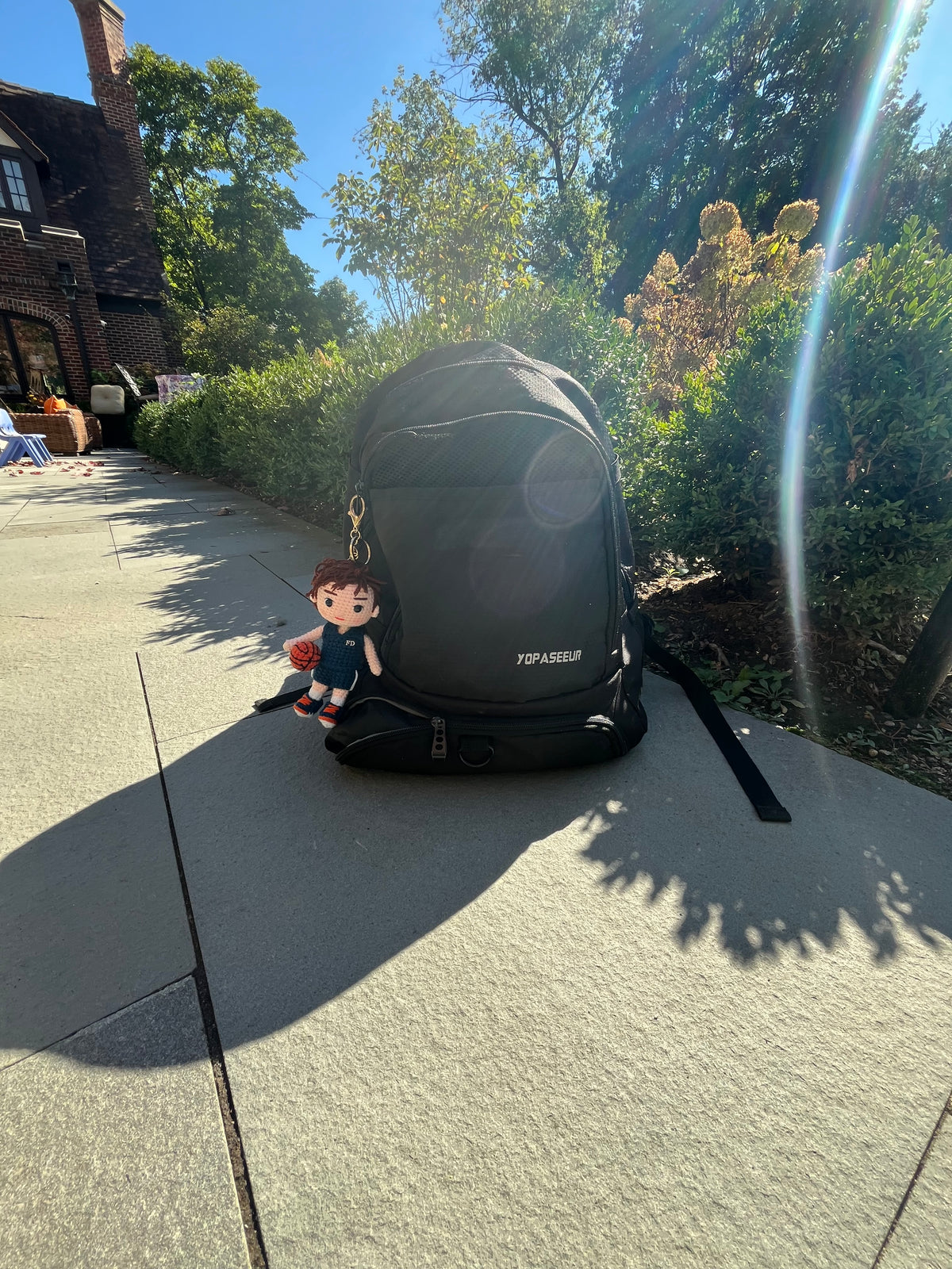 Basketball boy crochet keychain